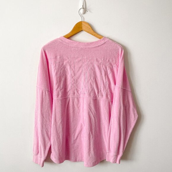 Victoria's Secret PINK Varsity Beach Terry V Neck Top Cupid Pink Size Small - Picture 7 of 9